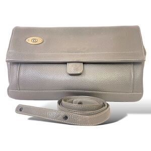 GUCCI Vintage Gray Leather Crossbody Bag / Clutch